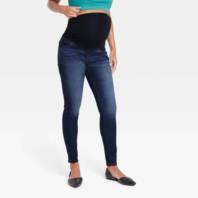 Target Over The Belly Skinny Maternity Jeans - Isabel Maternity by Ingrid & Isabel™ Dark Wash 17: High Rise, Stretch, Ankle Length