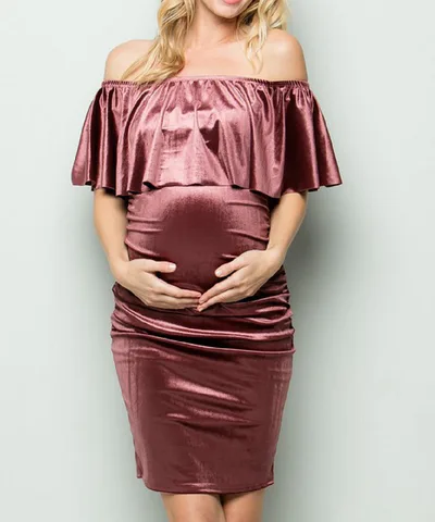 Bump City The Annalise Velvet Bodycon Dress