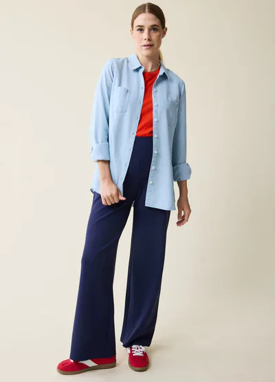 Ingrid & Isabel Classic Button Down Chambray Maternity & Nursing Top