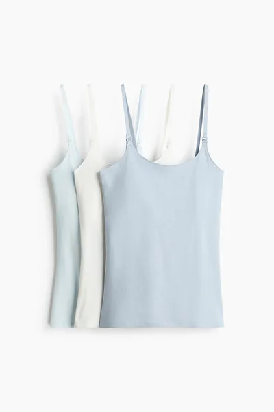 H&M MAMA 3-Pack Nursing Camisole Tops