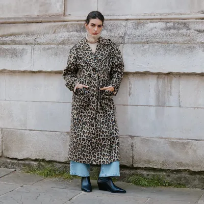 For The Creators Animal Jacquard Belted Coat