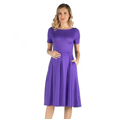 Kohl's Maternity 24Seven Comfort Apparel Floral Scoop Neck Elbow Sleeve Skater Dress
