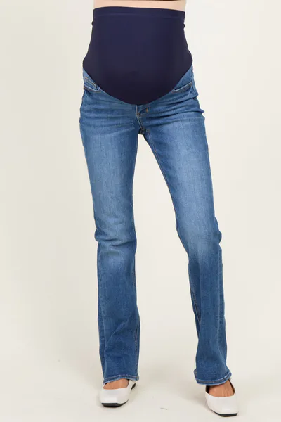 PinkBlush Blue Medium Wash Bootcut Maternity Jeans