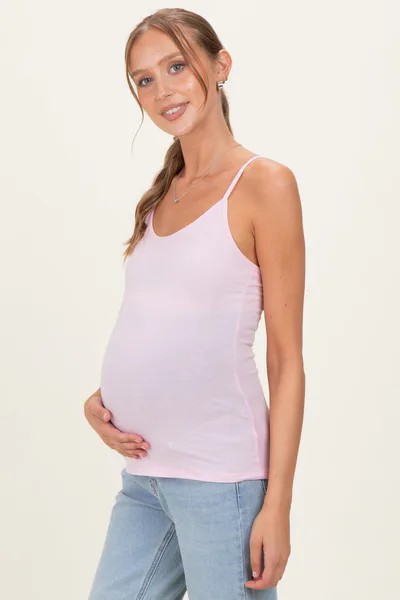 PinkBlush Pale Pink Basic Adjustable Strap Maternity Cami