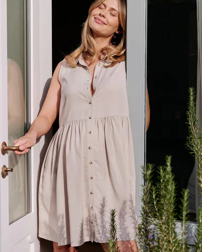 Ripe Maternity Chloe Tencel Dress Sand