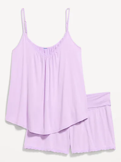 Old Navy Maternity Lace-Trim Pajama Tank and Shorts Set