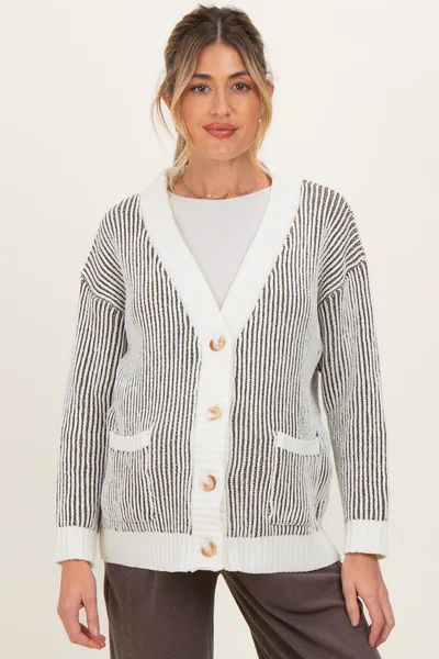 PinkBlush Olive Pocketed Button Front Maternity Cardigan