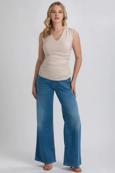For The Creators Wide Fit Light Stone Wash Maternity Jeans