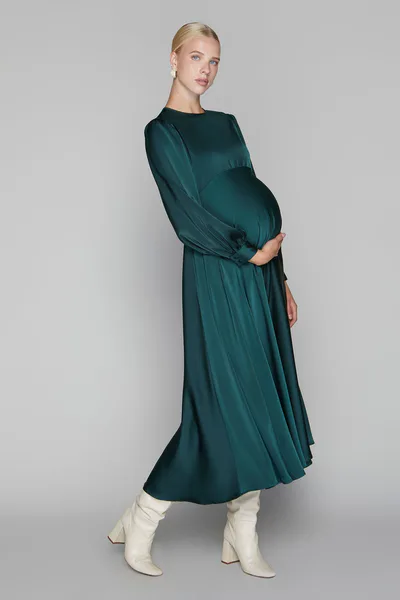 Apparalel Arden Maternity Dress in Emerald