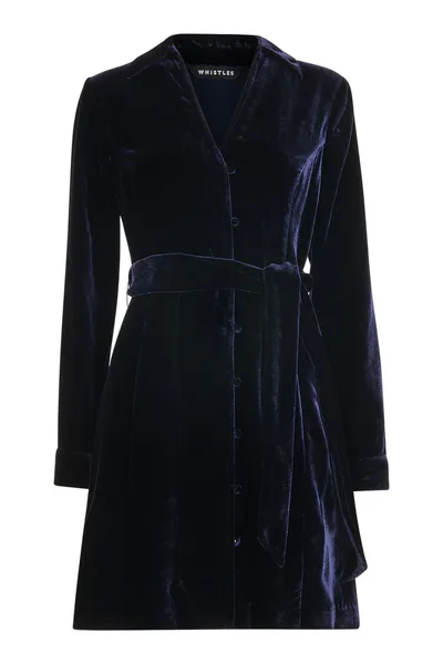 For The Creators Velvet Wrap Mini Dress Navy