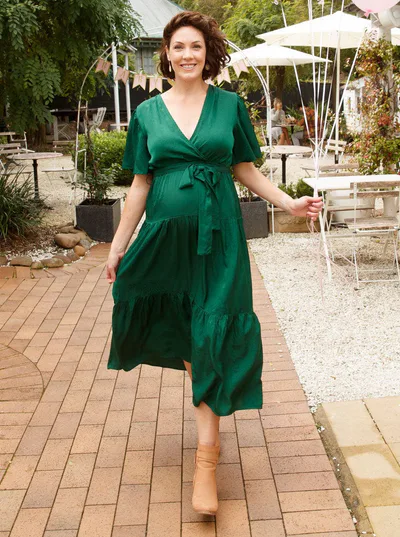 Angel Maternity Cara Emerald Green Maternity Dress