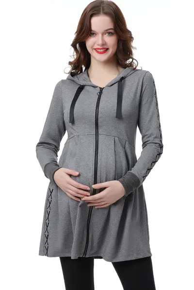Kimi + Kai Kimi + Kai Maternity "Malory" Nursing Babydoll Hoodie