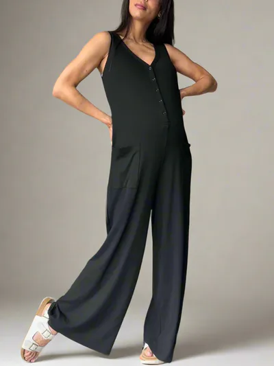 Morrow + Mint Soft Rib Maternity & Nursing Jumpsuit