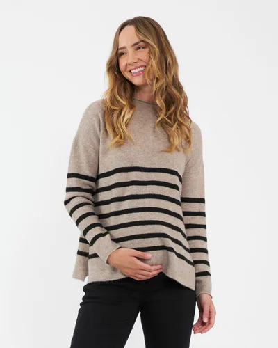 Ingrid & Isabel Ripe Maternity Gerrie Nursing + Maternity Knit Sweater Stripe