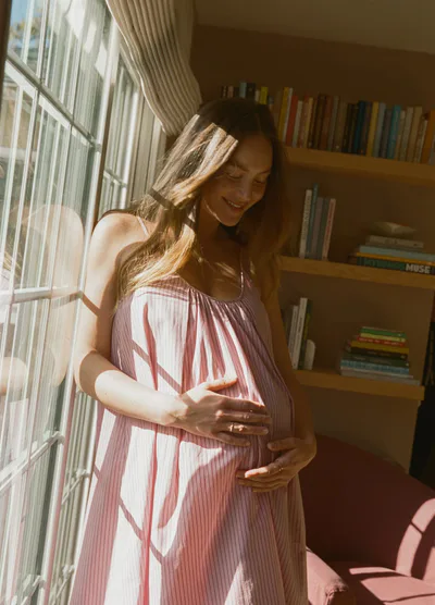 HATCH The Striped Cotton Nursing Nightgown