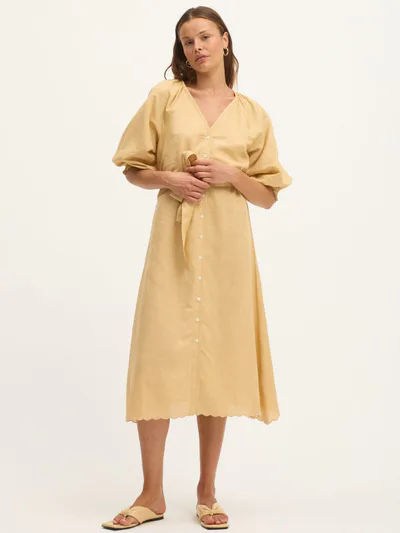 For The Creators Theresa Midi Dress in Warm Sand
