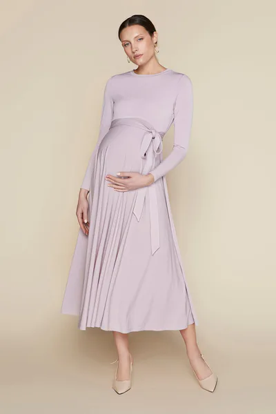 Apparalel Samoa Maternity Dress in Powder Pink