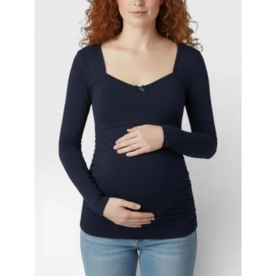 Target Women's Sweetheart Neck Side-Ruched Maternity Long Sleeve Tee - Peacoat - Size: Medium - Motherhood Maternity