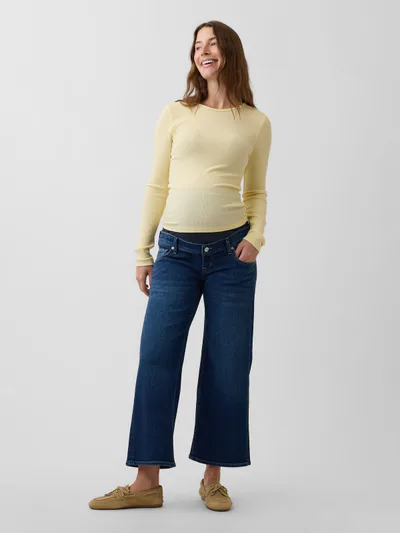 Gap Maternity Full Panel Stride Wide-Leg Jeans