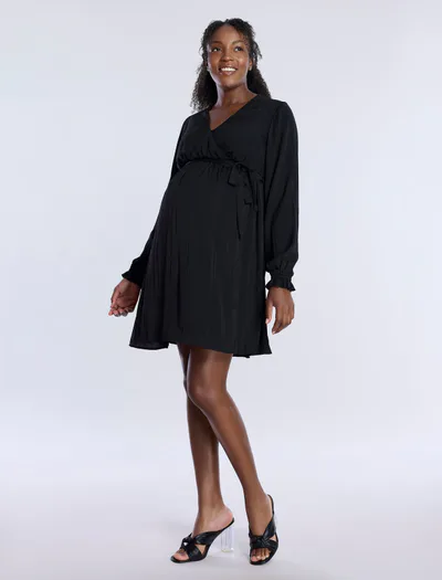 Motherhood Maternity Woven Wrap Mini Dress