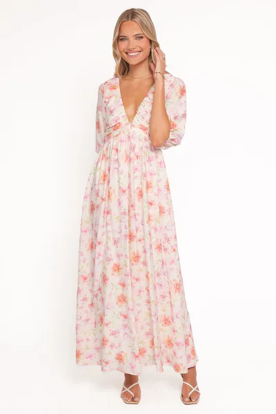 Petal & Pup Andara Maxi Dress - White Floral