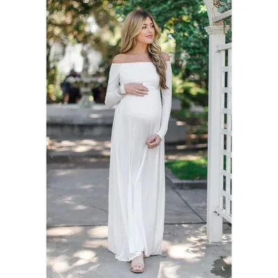 Target PinkBlush PinkBlush Petite Ivory Solid Off Shoulder Maternity Maxi Dress Ivory Medium