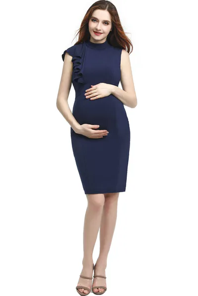 Kimi + Kai Kimi + Kai Maternity "Josephine" Ruffle Sheath Dress