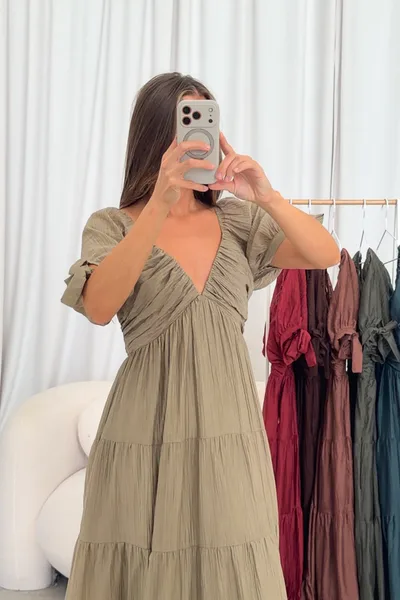 Worth Collective Grayson Maxi Dress in Light Olive - Bump Friendly & Inclusive Sizing *7/31 PRE-ORDER*