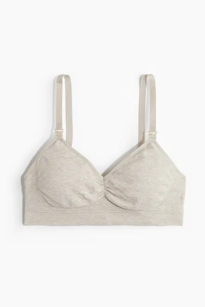 H&M MAMA Seamless Padded Cotton-Blend Nursing Bra