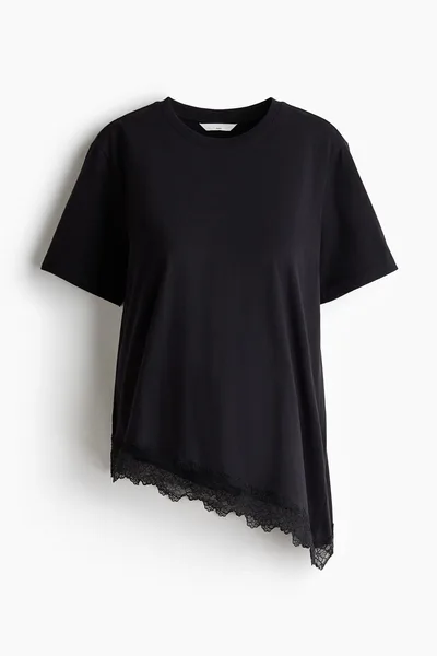 H&M MAMA Lace-Trimmed T-Shirt
