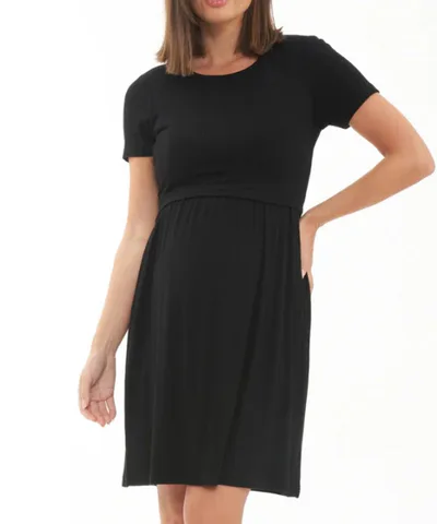 Bump City The Bindi Rib Crop Top Nursing Dress