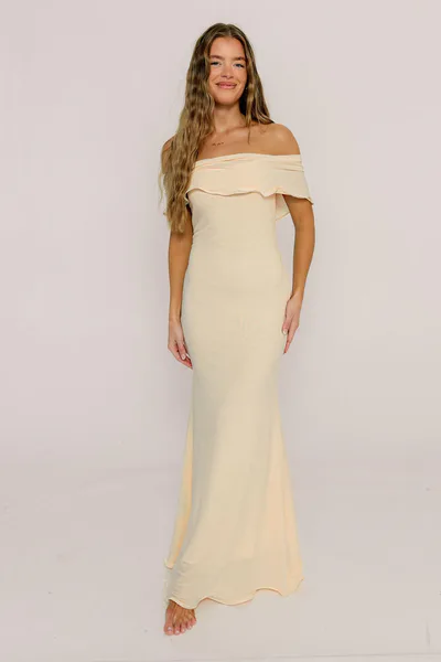 Worth Collective Tommie Maxi Dress in Ivory Butter - Bump Friendly (Size Up for Bump)