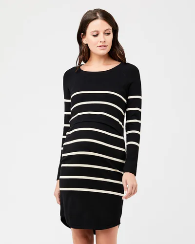 Ripe Maternity Valerie Up/Down Nursing Tunic Black / Ecru