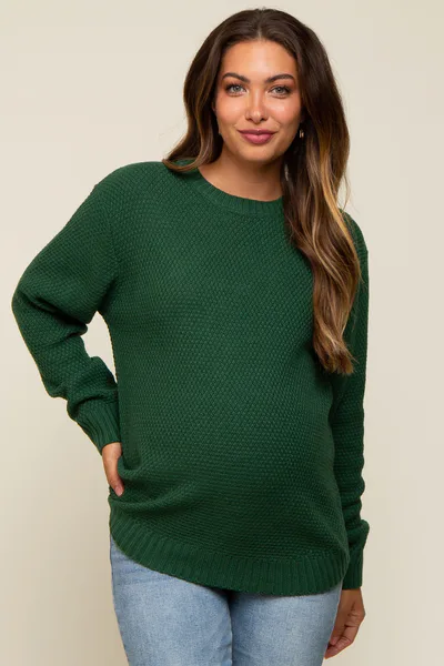 PinkBlush Hunter Green Knit Pullover Sweater