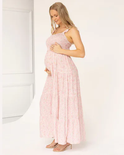 Angel Maternity Lilliana Maternity Dress in Pink Floral