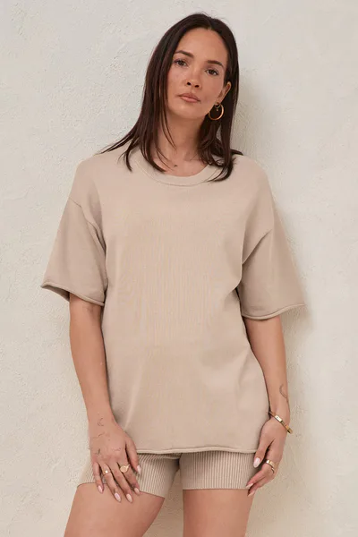 Bae the Label Cloud Nine Knit Tee - Oatmeal