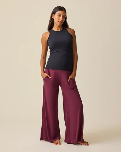 Kindred Bravely Bamboo Wide Leg Maternity & Postpartum Lounge Pant | Fig