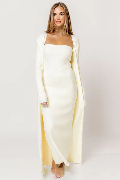 Worth Collective Lina Two Piece Dress Set in Ivory - Bump Friendly *5/30 PRE-ORDER*