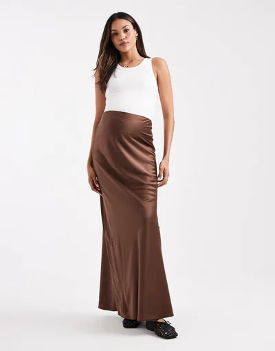 ASOS satin bias cut maxi skirt