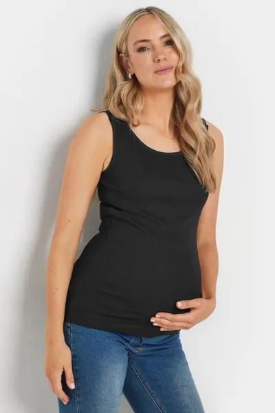 Yours Clothing LTS Tall Maternity Black Popper Fastening Nursing Vest