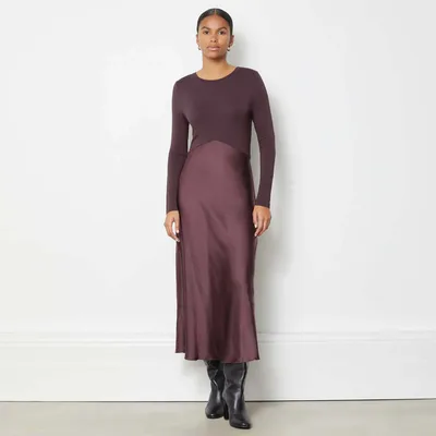 For The Creators Satin and Jersey Maxi Dress