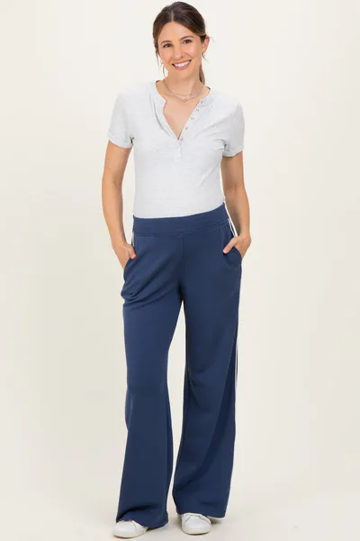 PinkBlush Navy Stripe Detail Maternity Lounge Pants