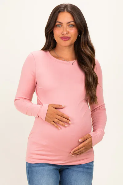PinkBlush Mauve Long Sleeve Maternity Top