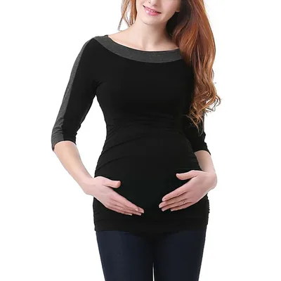 Target Pokkori Colorblock Maternity Top Black Large