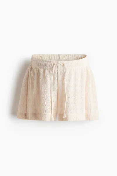 H&M MAMA Pointelle-Knit Drawstring Shorts