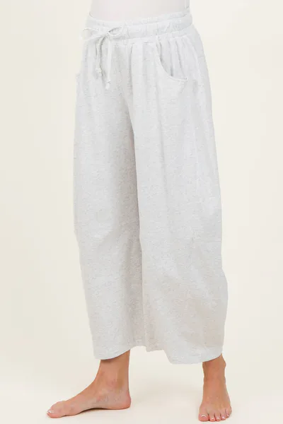 PinkBlush Ivory Barrel Leg Terry Maternity Sweatpants