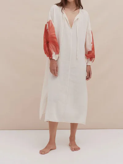 For The Creators Grand Hibiscus Blouson Sleeve Kaftan