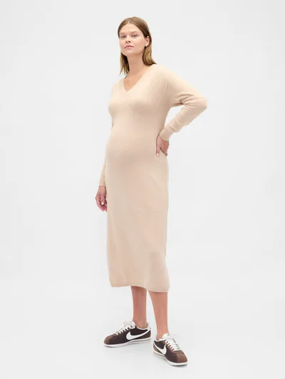 Gap Maternity CashSoft V-Neck Sweater Dress