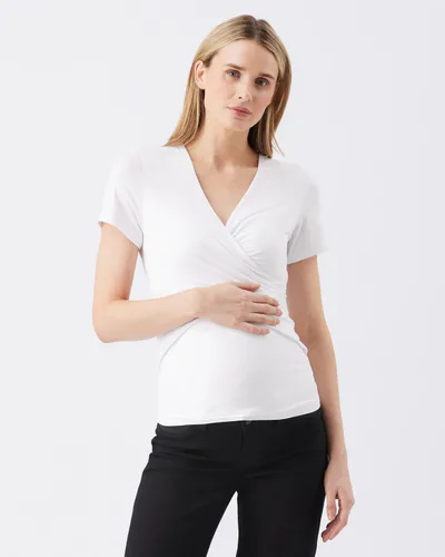 For The Creators Luxe Knit Embrace Nursing White Tee