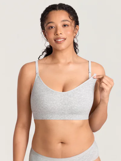 Momanda Ribbed Cotton Nursing Bralette